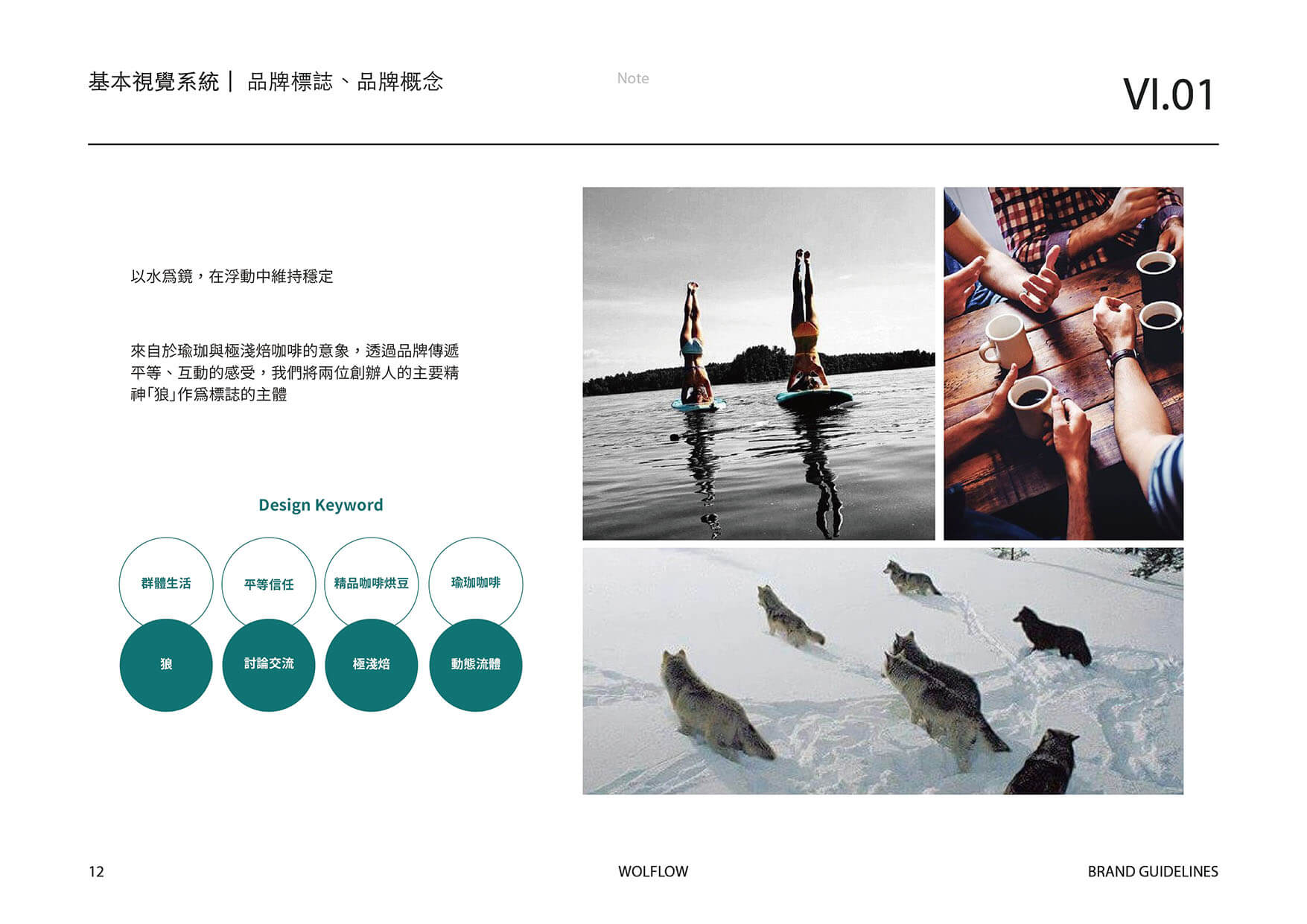 品牌手冊:品牌概念的重點關鍵字和示意圖